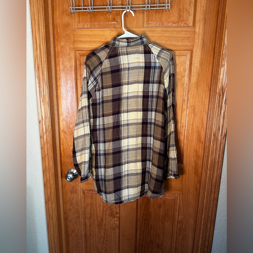 Free People Summer Daydream Spring Plaid Top in Buttercup - Picture 7 of 8